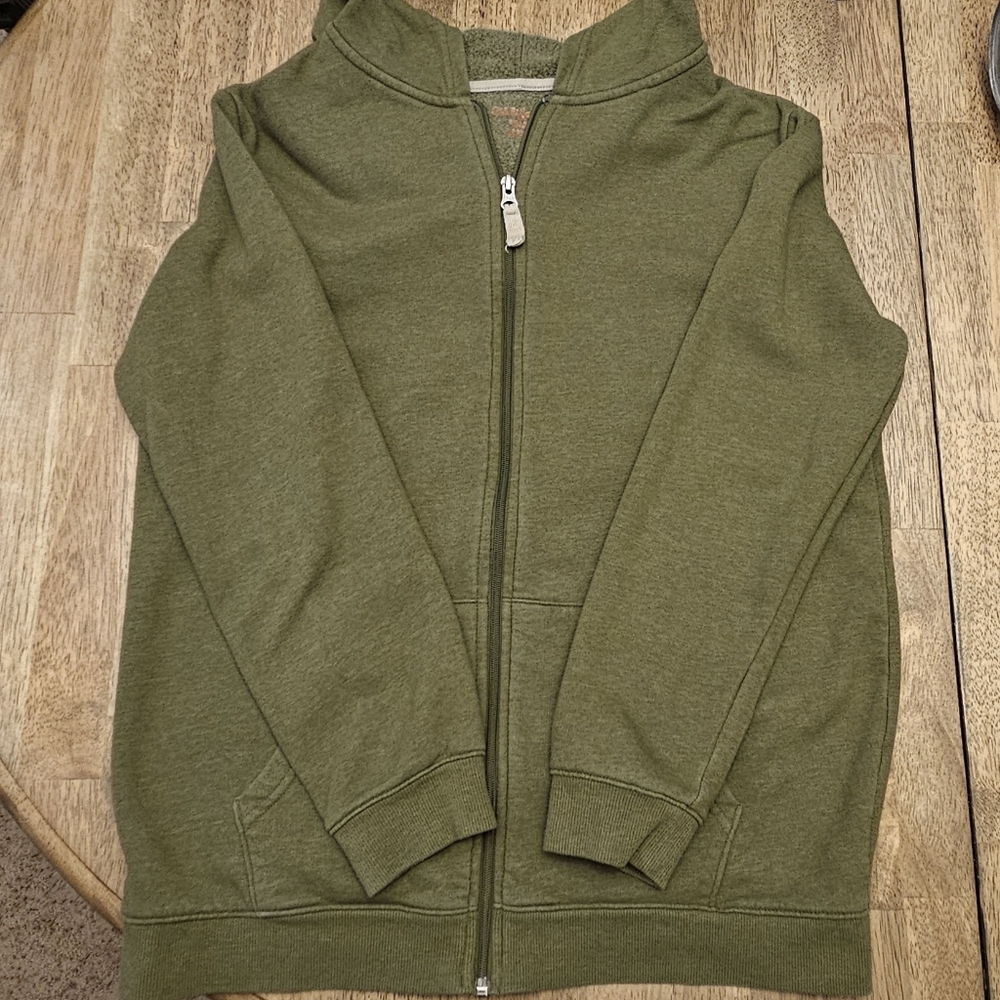 Olive Green Zip Hoodie Sweatshirt - Cat & Jack Youth XXL (18)